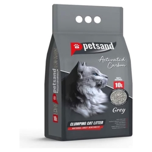 PETSAND Aktif Karbonlu Topaklaşan Bentonit Kedi Kumu 10 Lt